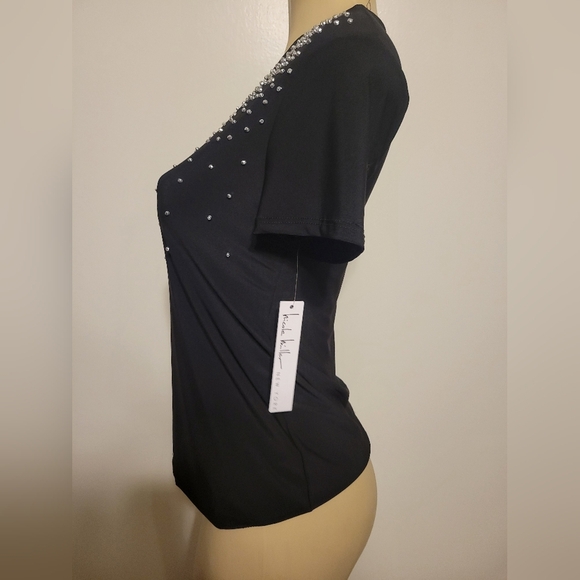 Nichole Miller Black Women's Top Party Causal Night Out - Picture 2 of 5